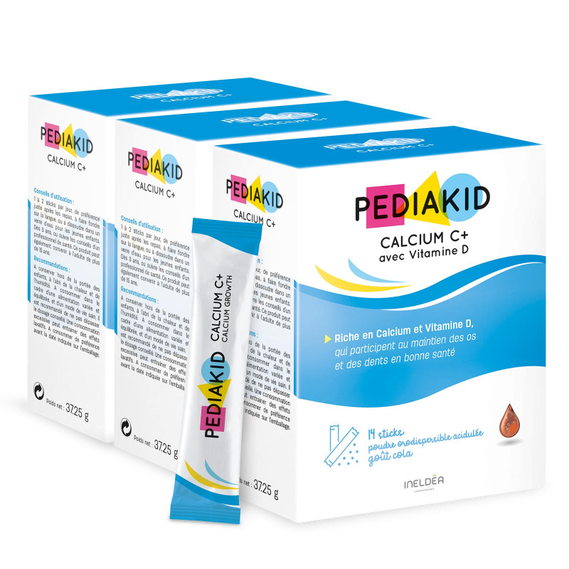 Pediakid Calcium C+ - Complément alimentaire enfant - Lot de 3