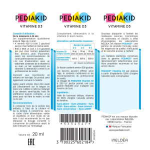 Pediakid Vitamine D3 - Complément enfant - ingrédients