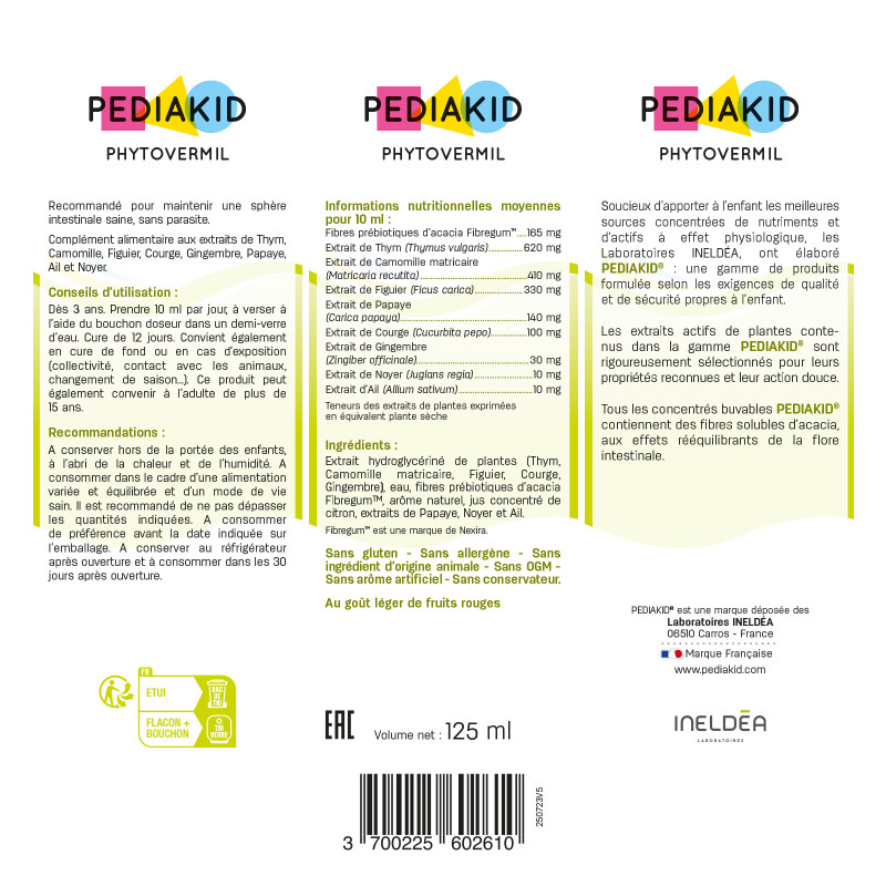 PEDIAKID® Phytovermil - Ingrédients